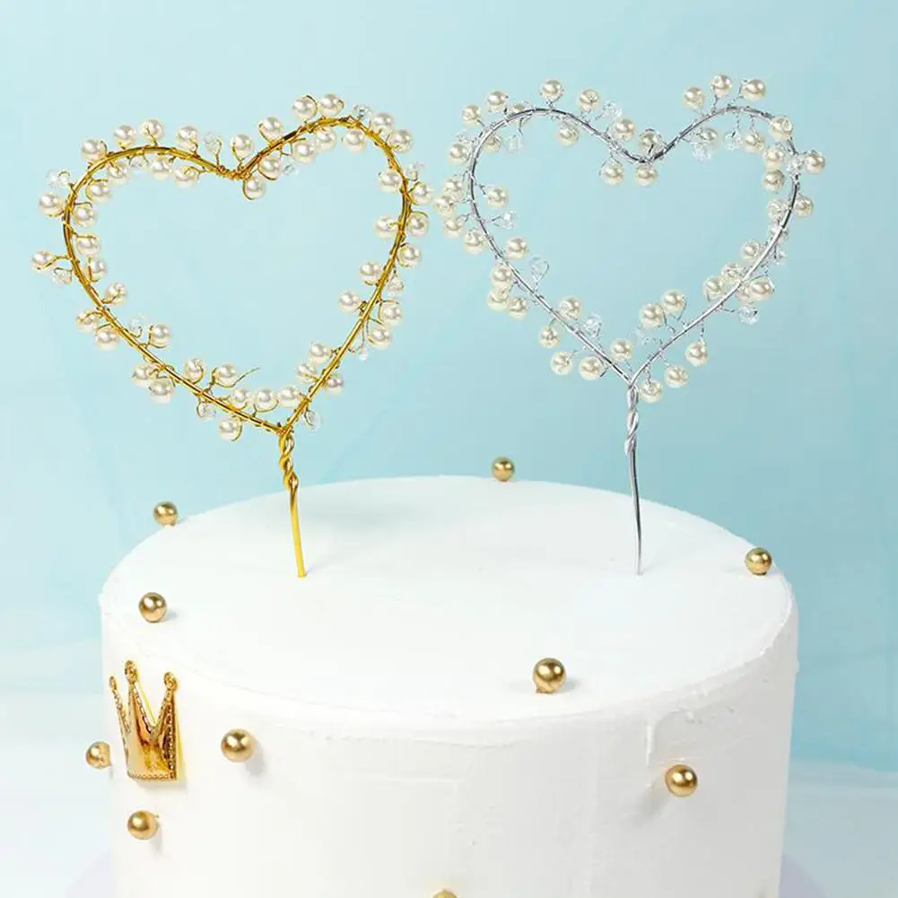 1 шт. милая любящая форма сердца железная проволока жемчужный декор украшение для