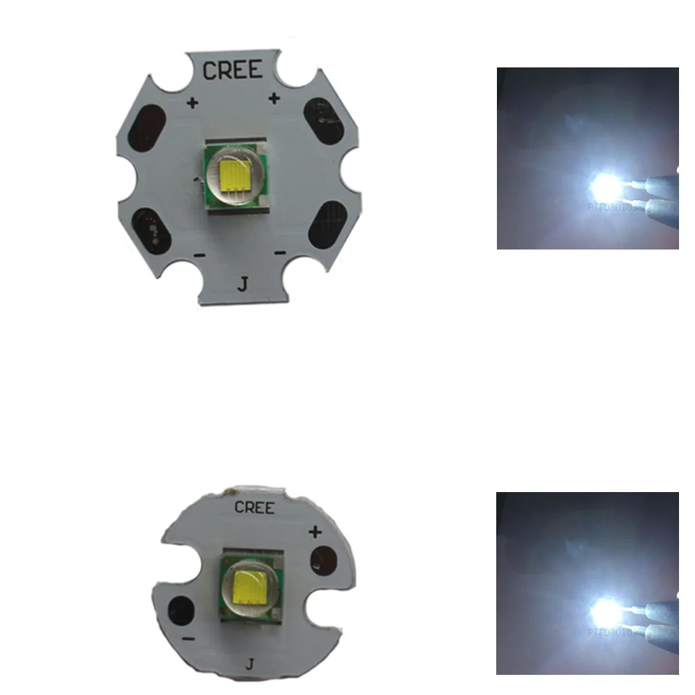 Светодиоды CREE XML XM L T6 U2 высокой мощности 10 Вт холодного белого цвета с базой 16 мм/20