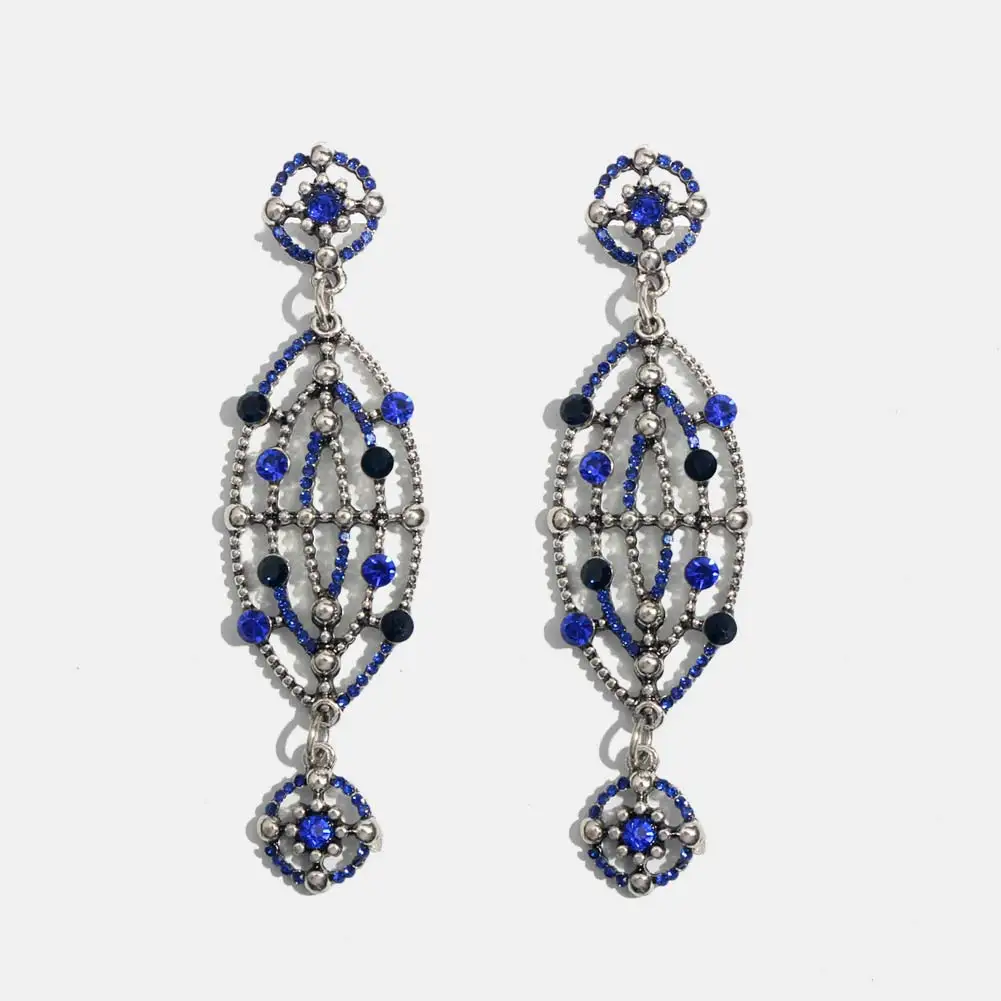 Flatfoosie Fashion Crystal Dangle Earrings For Women Boho Round Geometric Shiny Long Statement Drop Party Gifts Jewelry | Украшения и