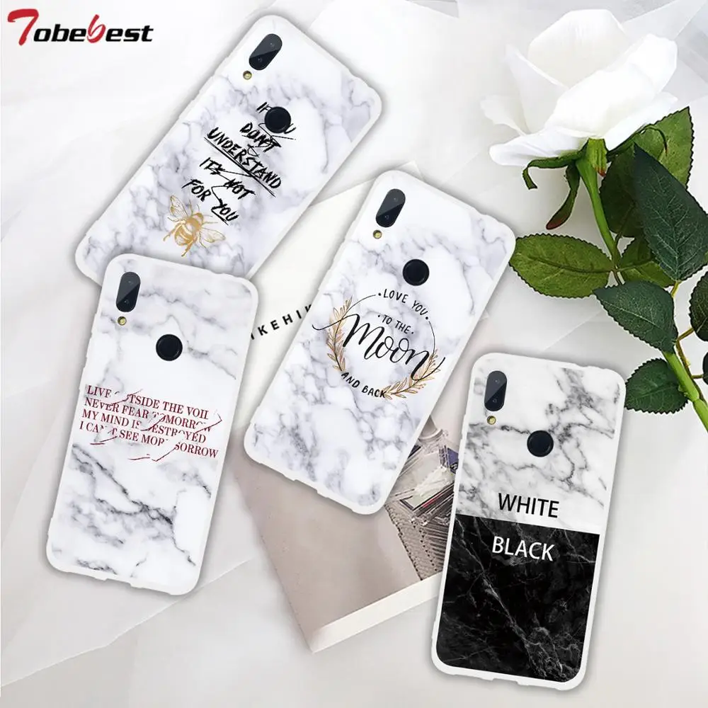 Marble Soft Silicone Cases For Xiaomi Redmi Note 7 Phone Case for pro Note7 Luxurious Lace Ultra-thin Cover |