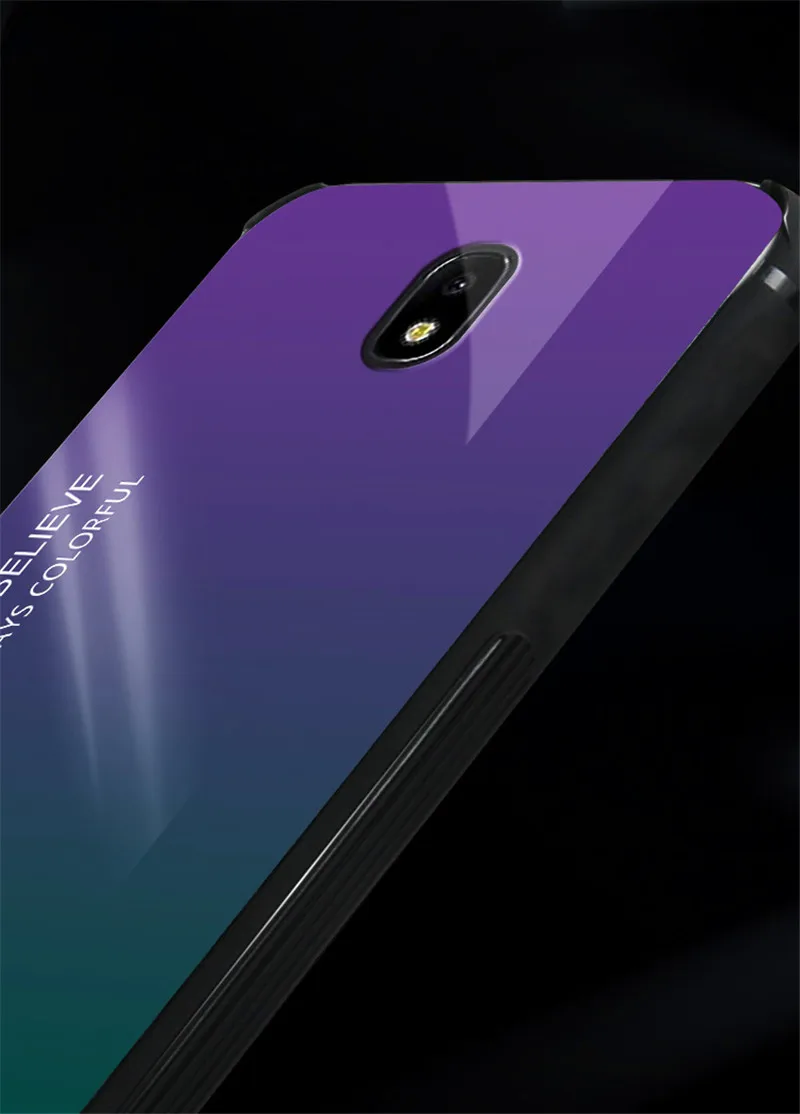 

For Samsung Galaxy J3 2018 J337 Case Gradient Aurora Tempered Glass Colored Back Cover Case for Samsung J3Star Galaxy Amp Prime3