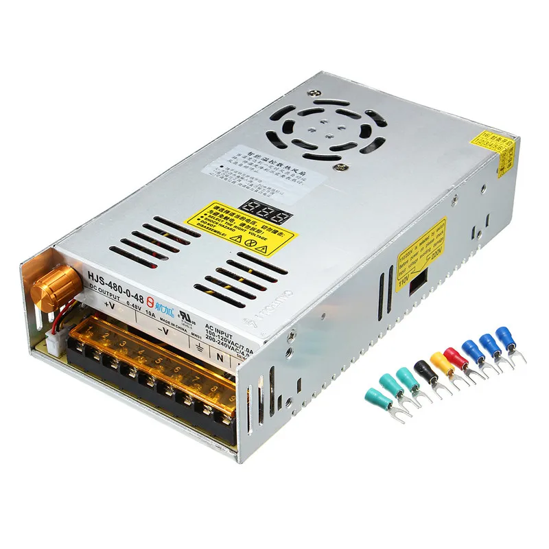 CLAITE импульсный источник питания трансформатор Регулируемый AC 110/220V к DC 0-48V 10A 480W с
