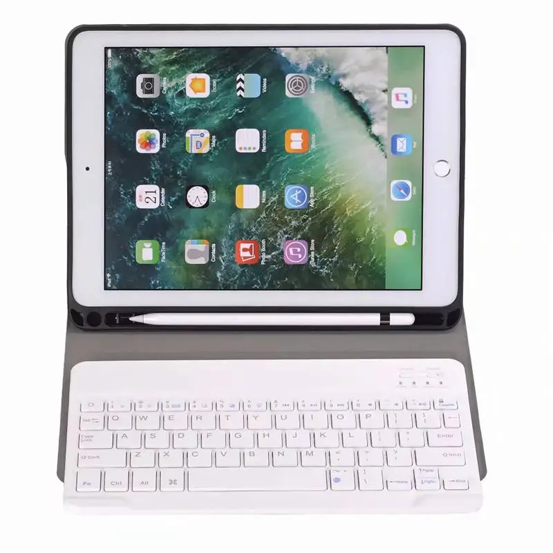 Тонкий кожаный чехол со съемной Bluetooth клавиатурой для iPad 5/6/2017/2018/Pro 9 7 &quot Чехол
