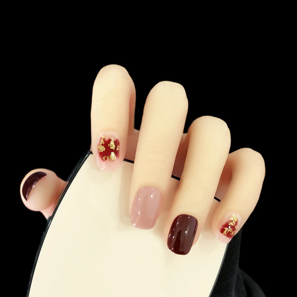 24pcs/box Art Decor Fake Acrylic Natural DIY Artificial Short Type Nail Tips Easy Remove Long Lasting Cover Fashion Manicure | Красота и