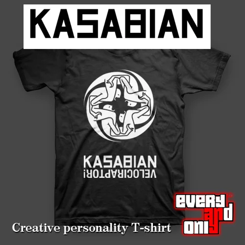 Хлопковая футболка Kasabian в стиле Блэк металл одежда|Мужские футболки| |