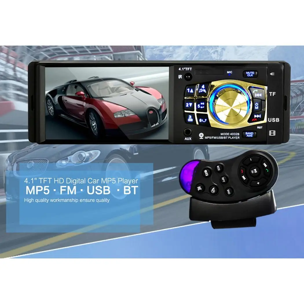 4 дюймовый автомобильный mp3 плеер с камерой WMA цветной OLED 4032B экран автомобиля 60 Вт