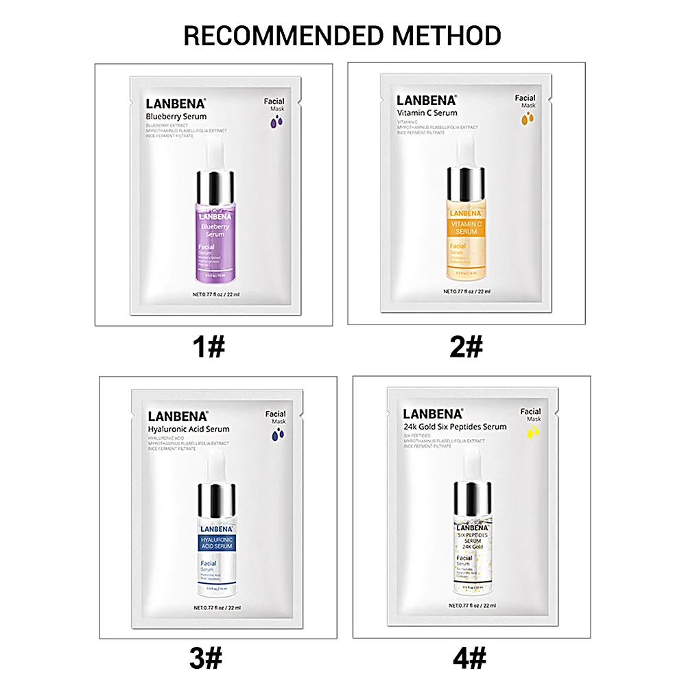 LANBENA 24K Gold Six сыворотка с пептидами увлажняющая оригинальная маска для лица уход