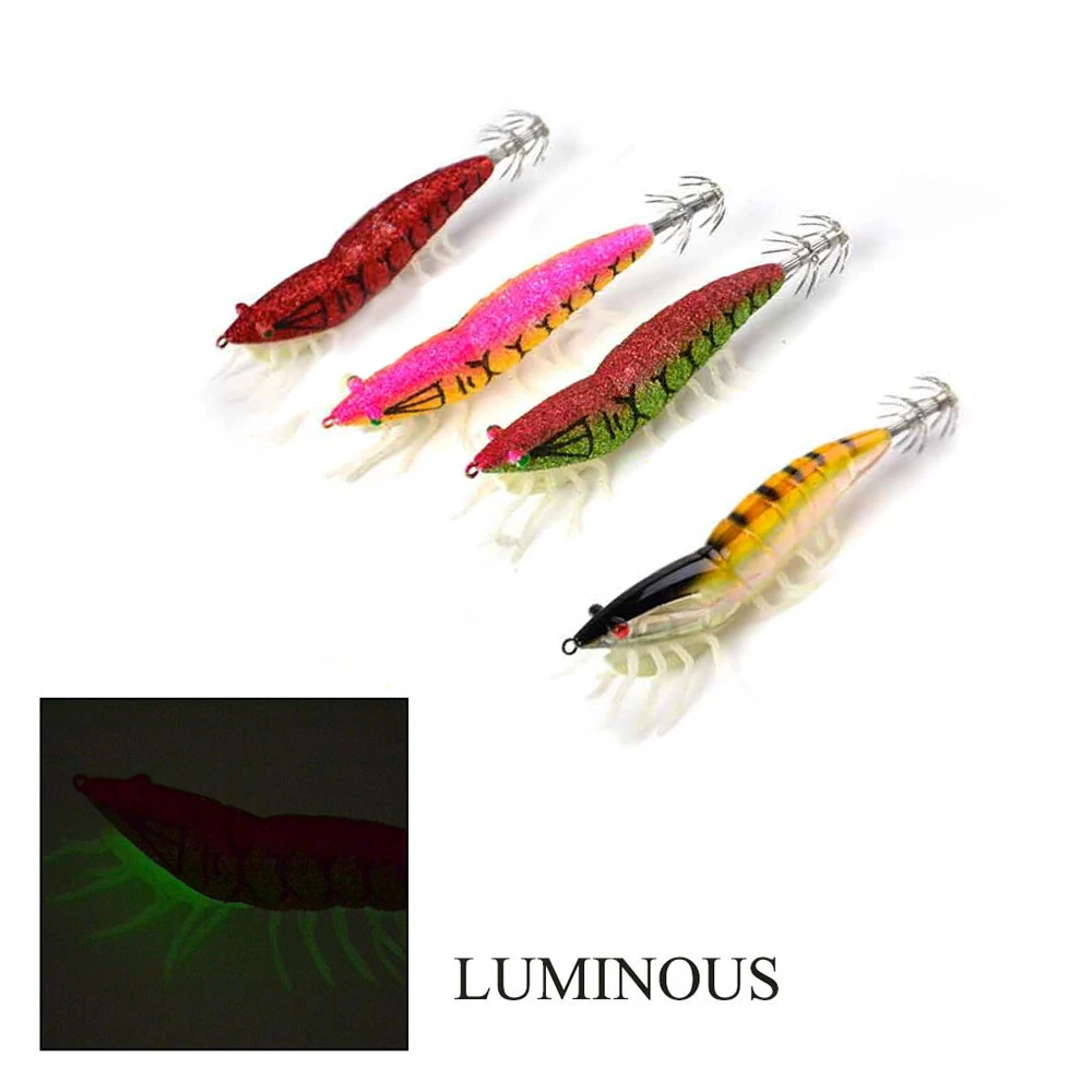 SEWS-wood shrimp hard plastic squid lure jigs for 115mm 20g 1 pcs/lot Artificial jigging Bait | Спорт и развлечения