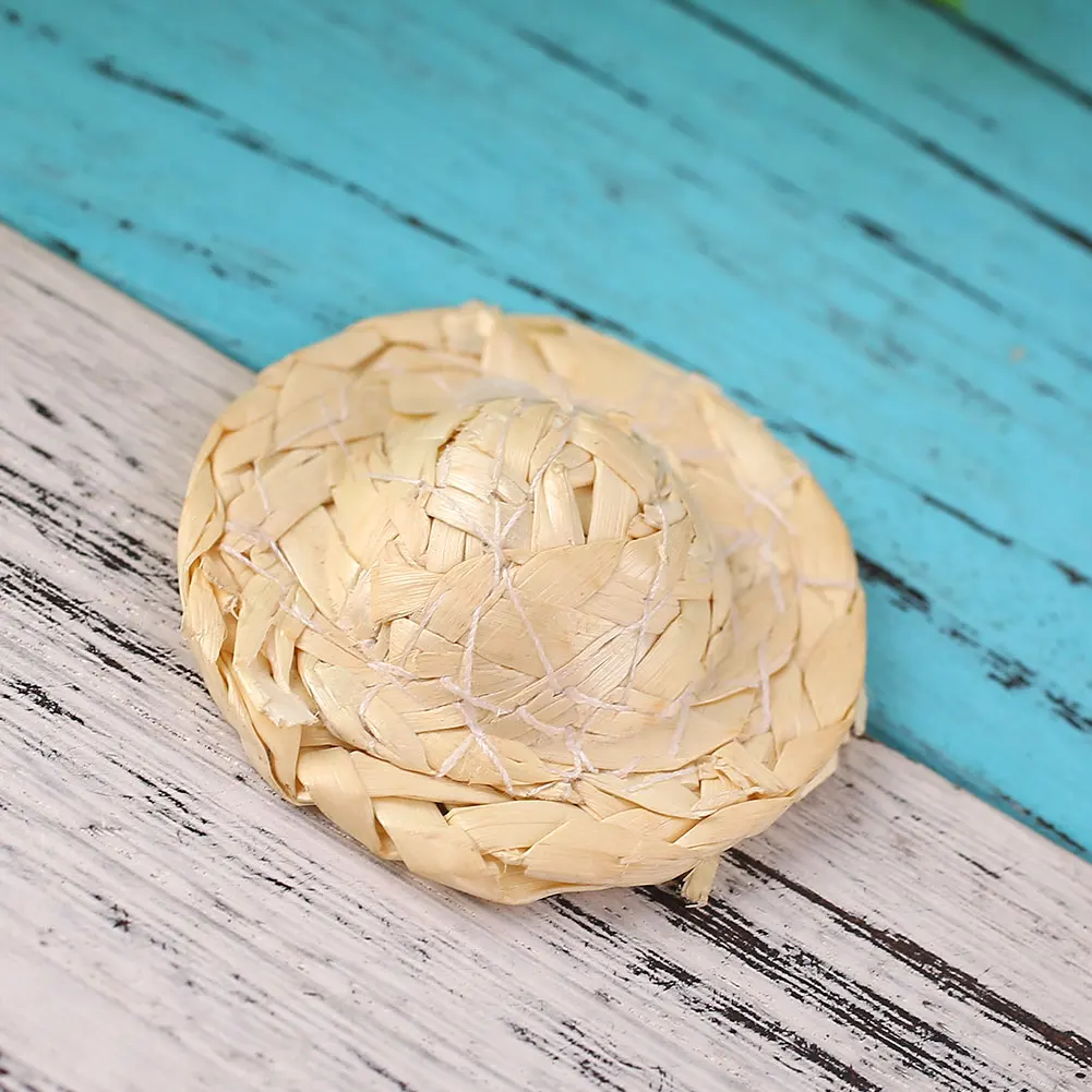 DIY соломенная шляпа плетение Ручной Работы Фигурка Аксессуары Украшение дома игрушка
