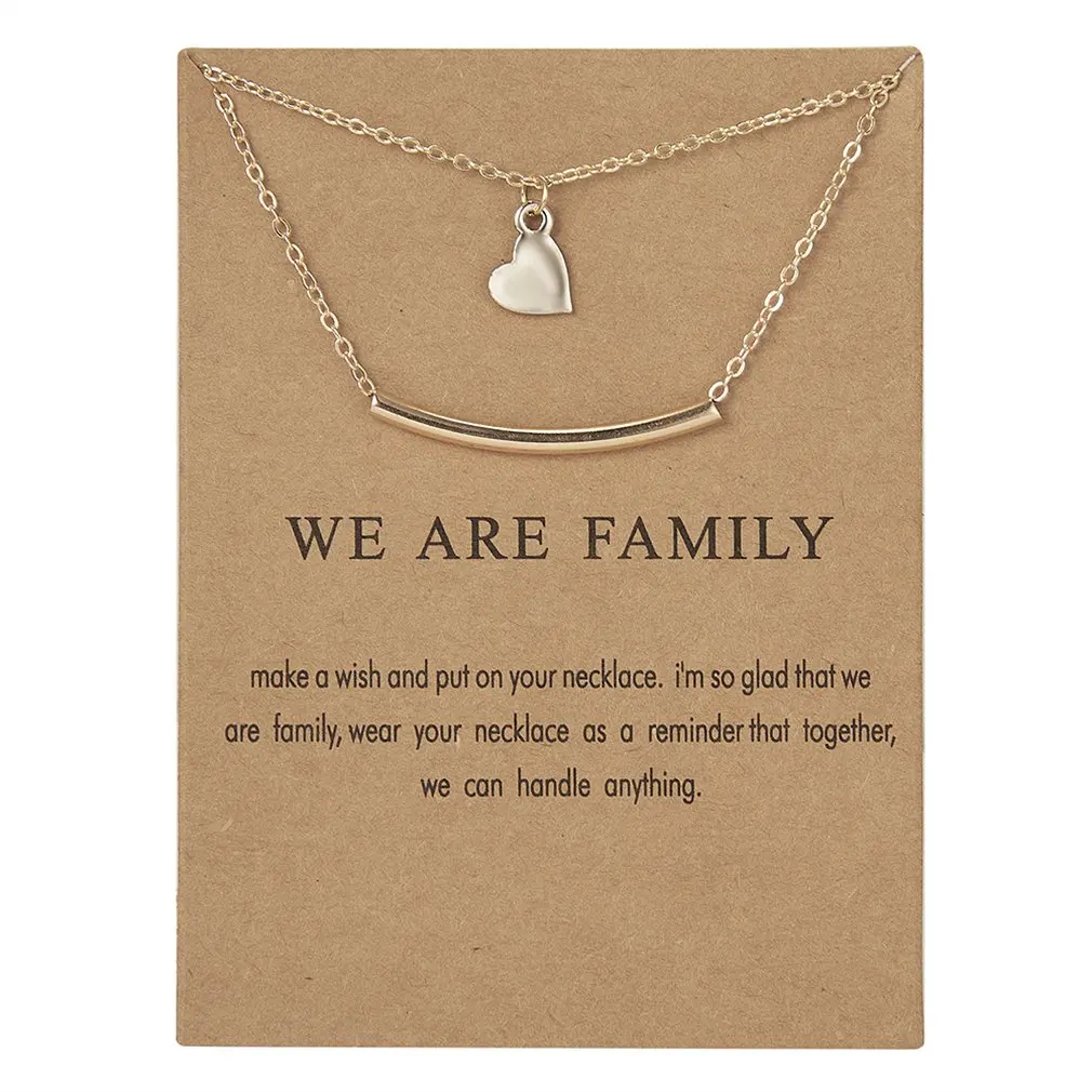 Позолоченные с днем рождения мы семья сплав ключицы кости короткое ожерелье