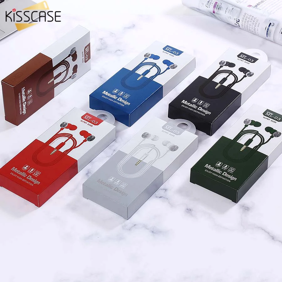KISSCASE металлические твердые наушники для смартфона Проводные басы 3 5 мм гарнитура