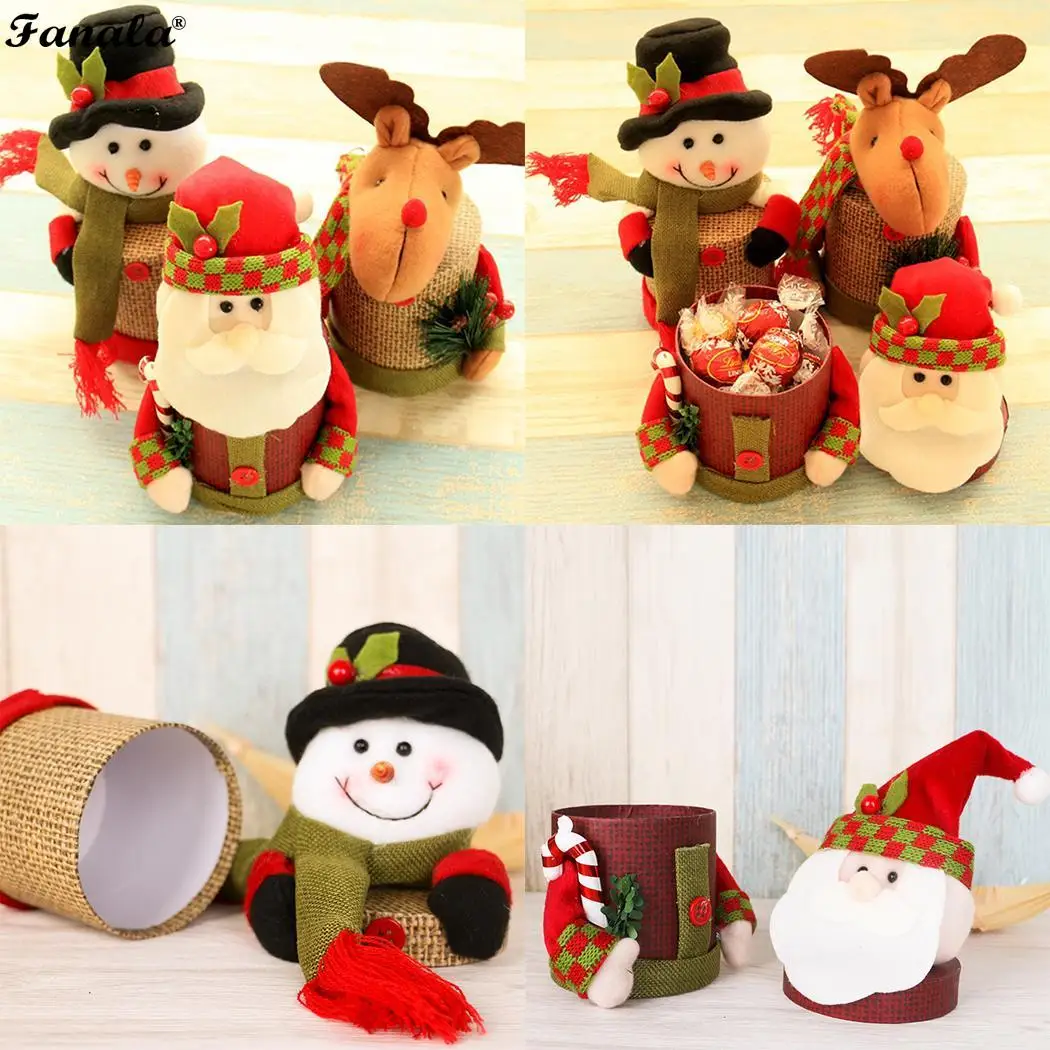 Cute Multicolor Candy Box Christmas Style Elk Snowman Old Home Decoration As Picture | Дом и сад