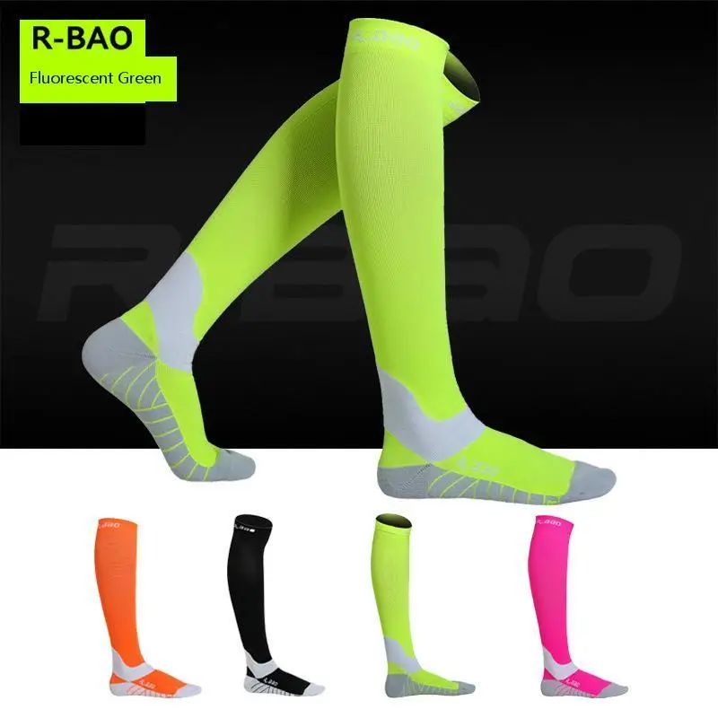 R-BAO Professional Men Women Sports Cycling Socks Compression Socks Running Marathon Hiking Long Socks Autumn Winter Leg Warm