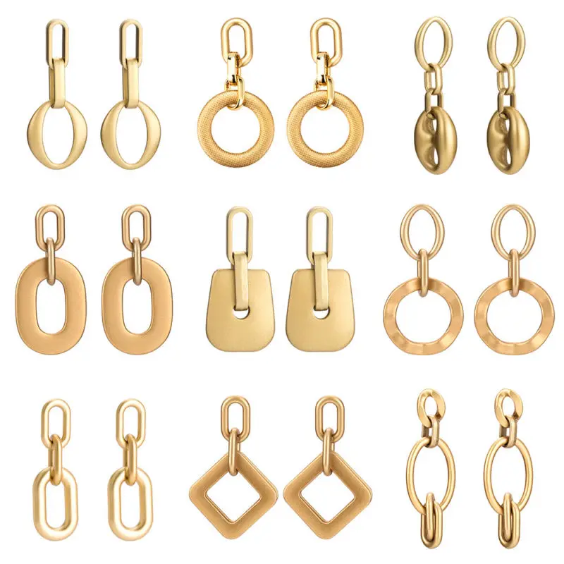 Модные женские золотые геометрические Висячие серьги капли для вечеринки