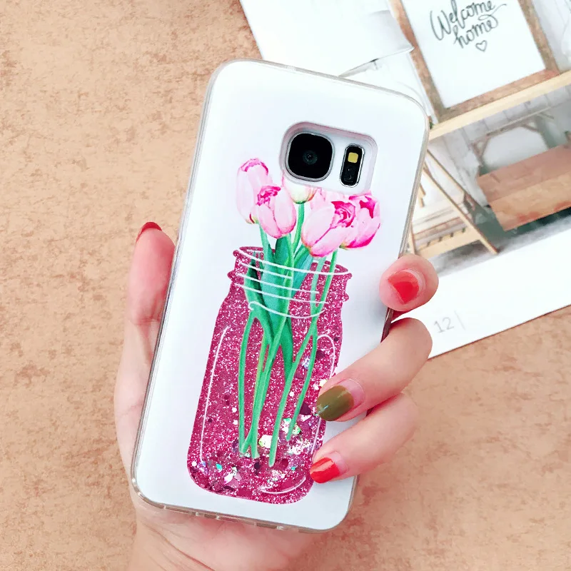 Xindiman Quickstand чехол для телефона Samsung Galaxy S8 S8plus блестящие чехлы из ТПУ кожи S7 S7edge S9