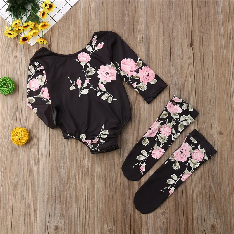 Emmababy одежда для маленьких девочек боди летняя Цветочная Одежда комбинезон +