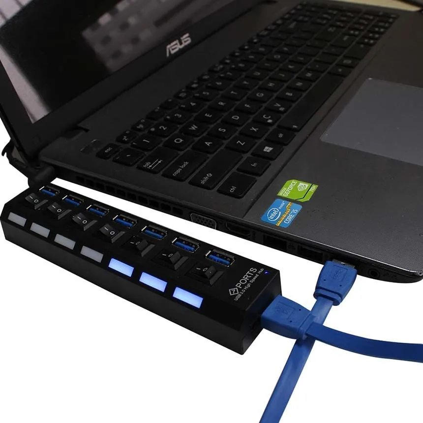 CHYI USB 3 0 концентратор с внешним адаптером питания EU/AU/US/UK 5 Гбит/с 7 портовый usb хаб