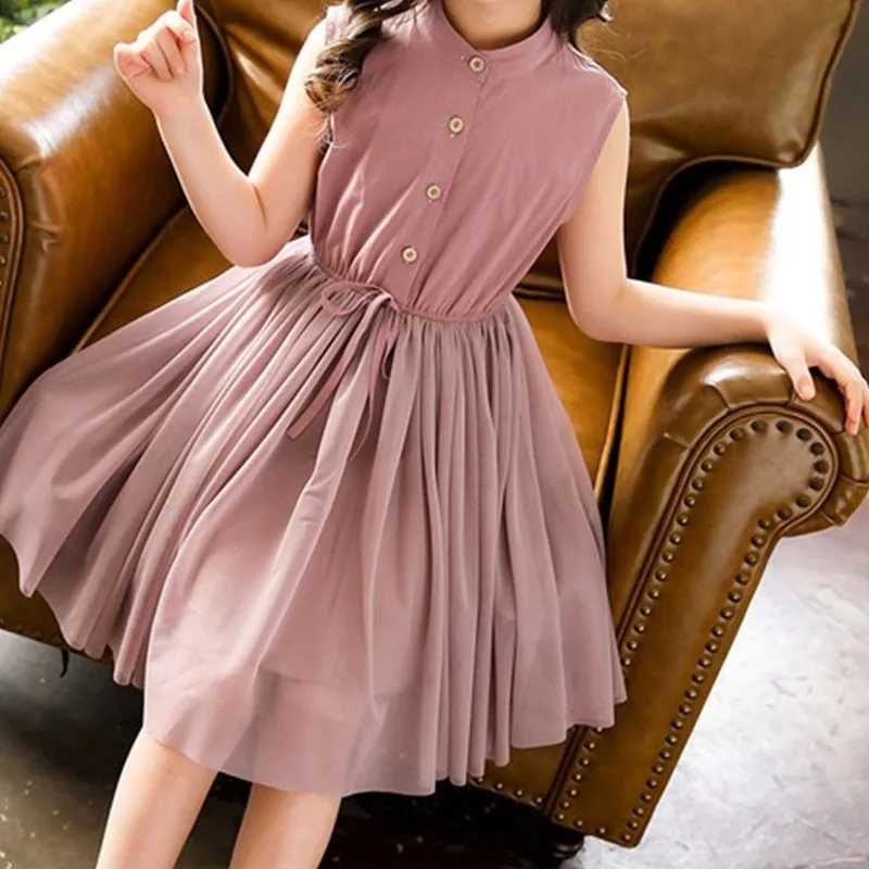 Mesh Patchwork Dress For Toddler Girl 2019 Summer Pink Blue Tulle Baby Kids Dresses Girls Fashion Cute Little Children Clothing | Детская
