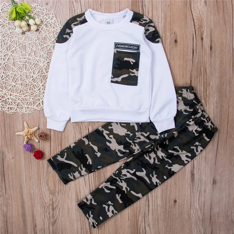 Костюм спортивный детский Камуфляжный из футболки с длинным рукавом и штанов 2