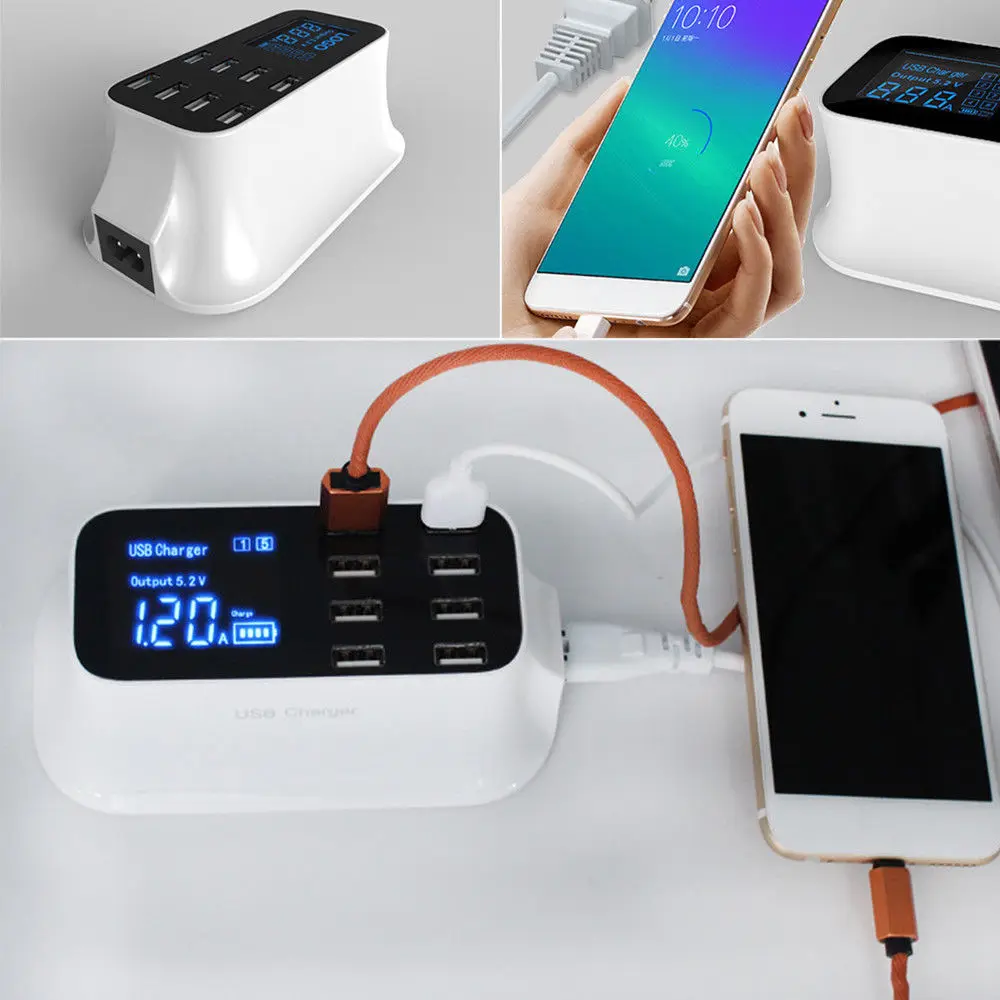 8 Порты и разъёмы несколько USB Зарядное устройство концентратора адаптер ЖК