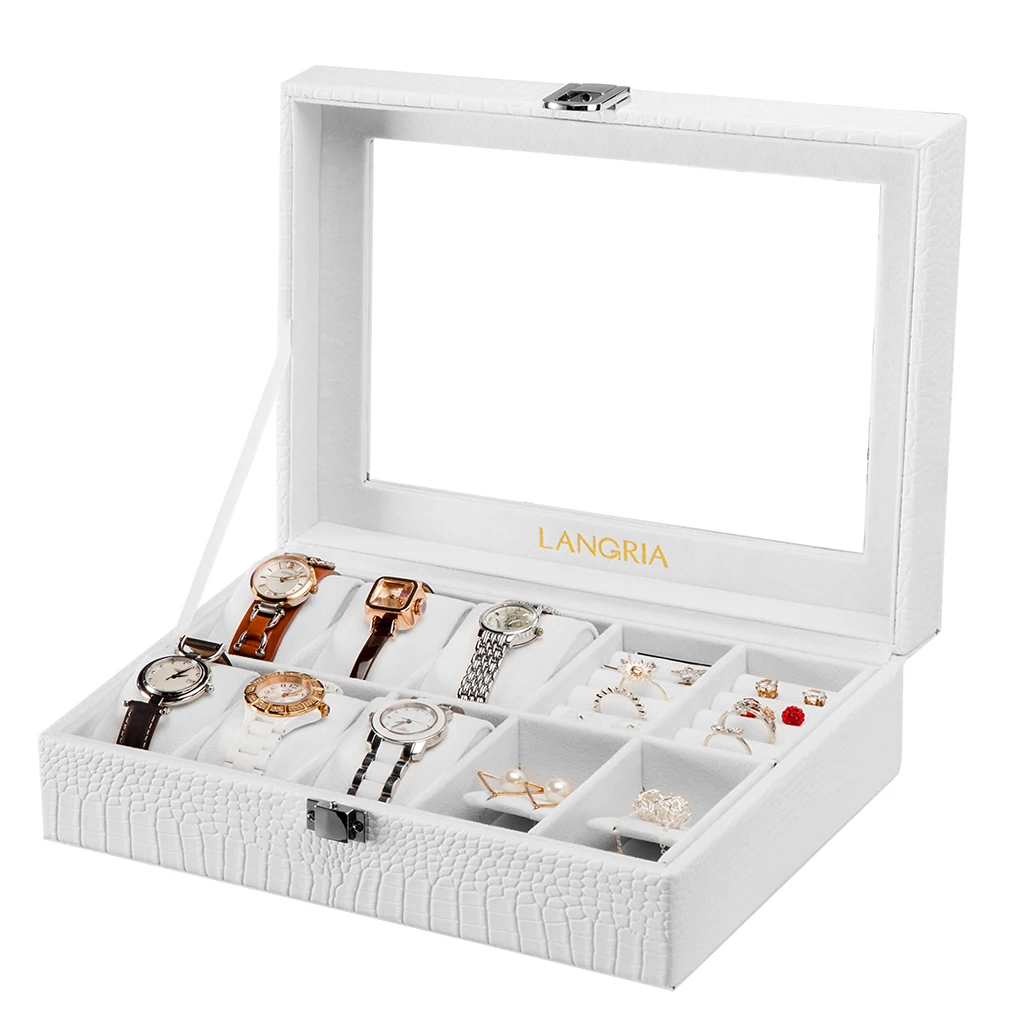 LANGRIA 5 портовый часы Дисплей коробка с нижней частью ювелирные изделия лоток