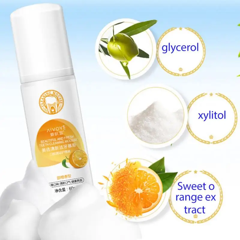 60 мл оранжевый аромат зубная паста мусс уход за полостью рта Отбеливание зубов