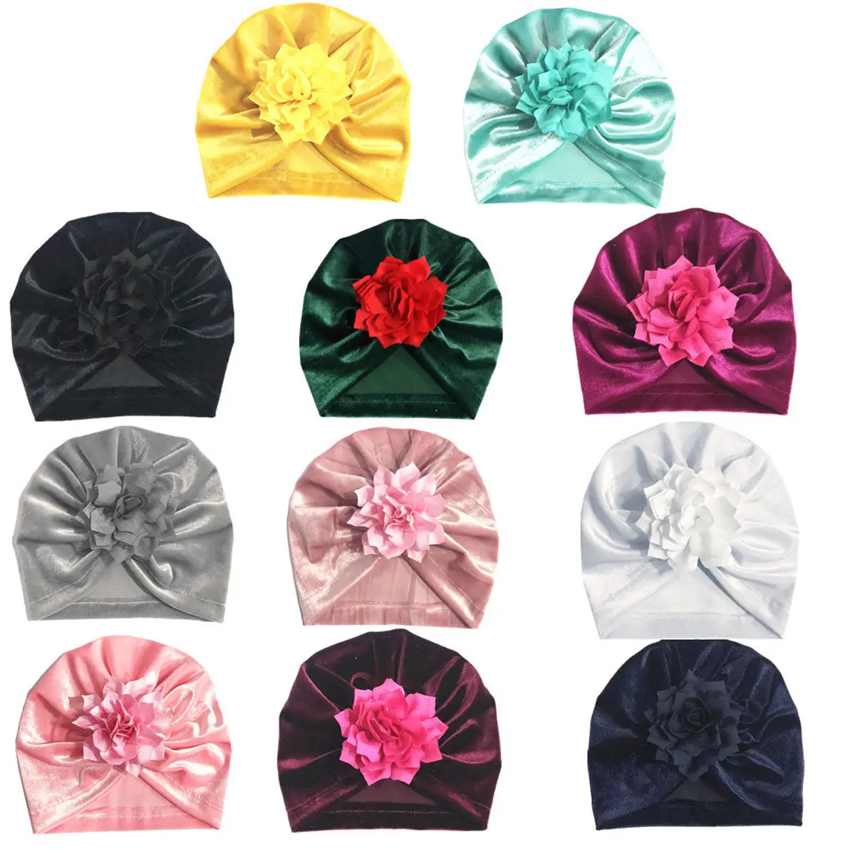 Fashion Baby Clothing 3D Floral Hat Caps Newborn Toddler Kids Boy Girl Turban Pleuche Beanie Winter | Детская одежда и обувь