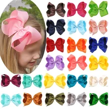 Accesorios para el cabello de 6 pulgadas para niña, cinta de grogrén con lazo, horquillas de princesa, pinzas para el pelo, 1 unidad (4)