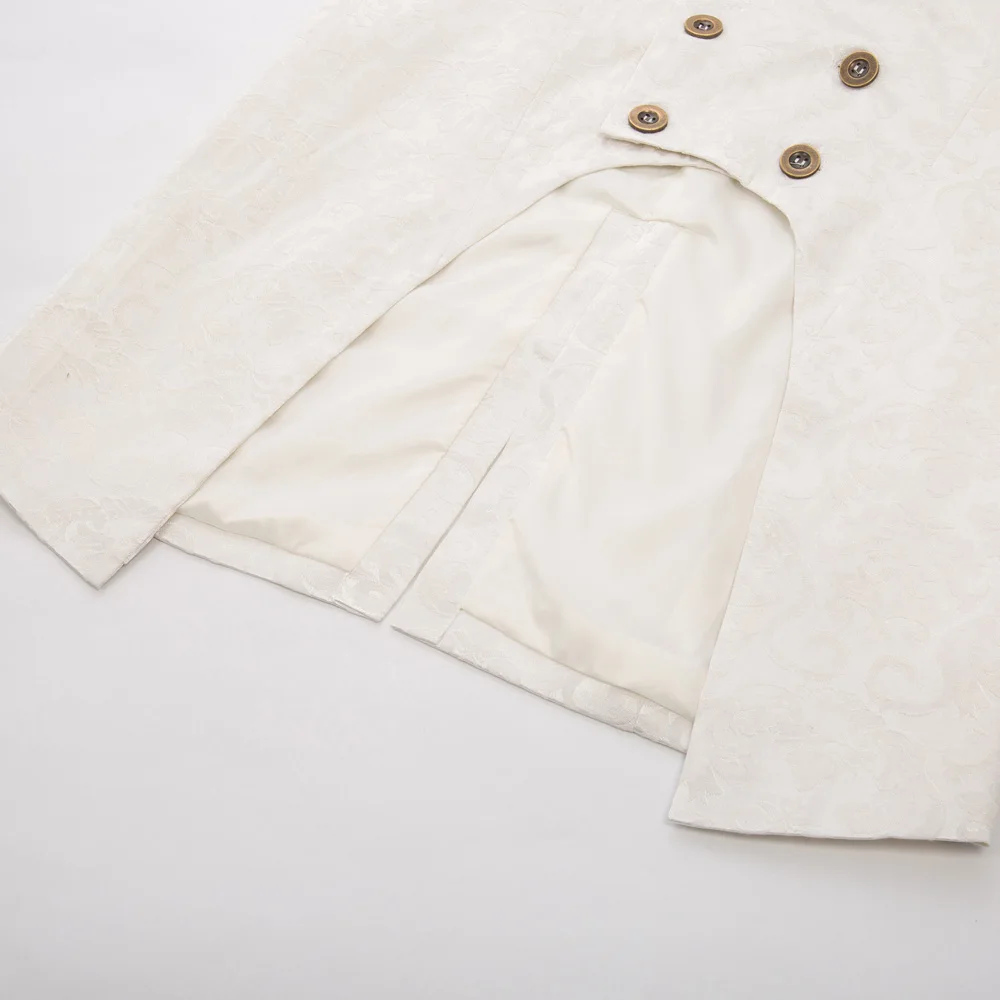 Ретро Викторианский стимпанк Готический мужской пиджак-фрак жаккардовый хвост