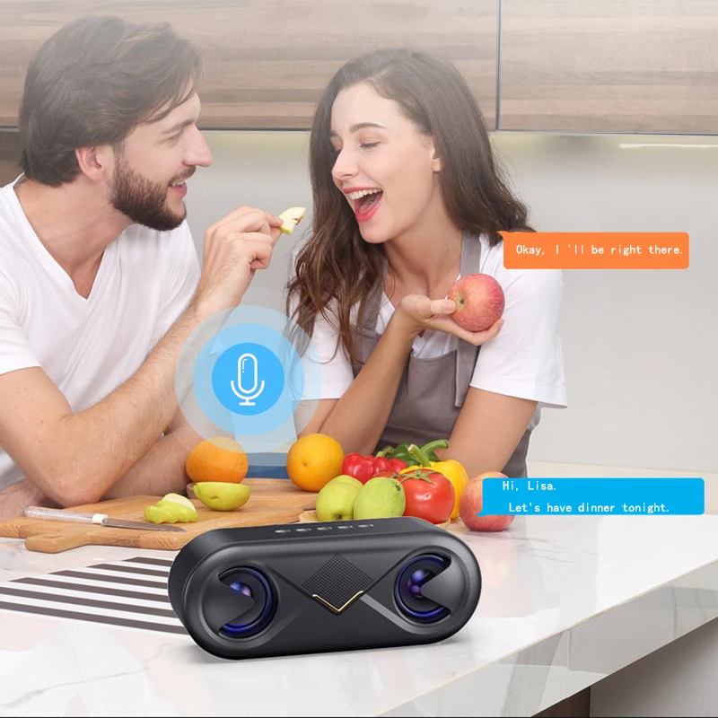 Открытый динамик беспроводной портативный Bluetooth светодиодный сабвуфер 4D Hifi