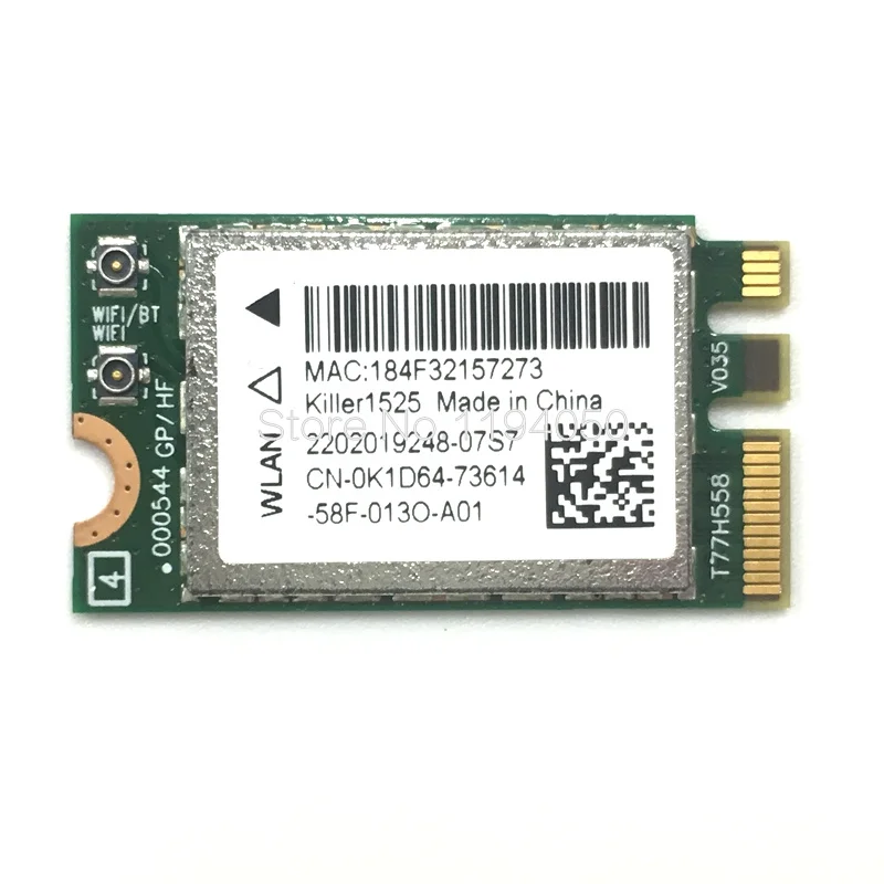 Killer 1525 802.11ac 867Mbps wireless AC1525 + Bluetooth 4.0 M.2 NGFF E / A Dell Alienware main mini WiFi card Killer1525 wifi | Компьютеры