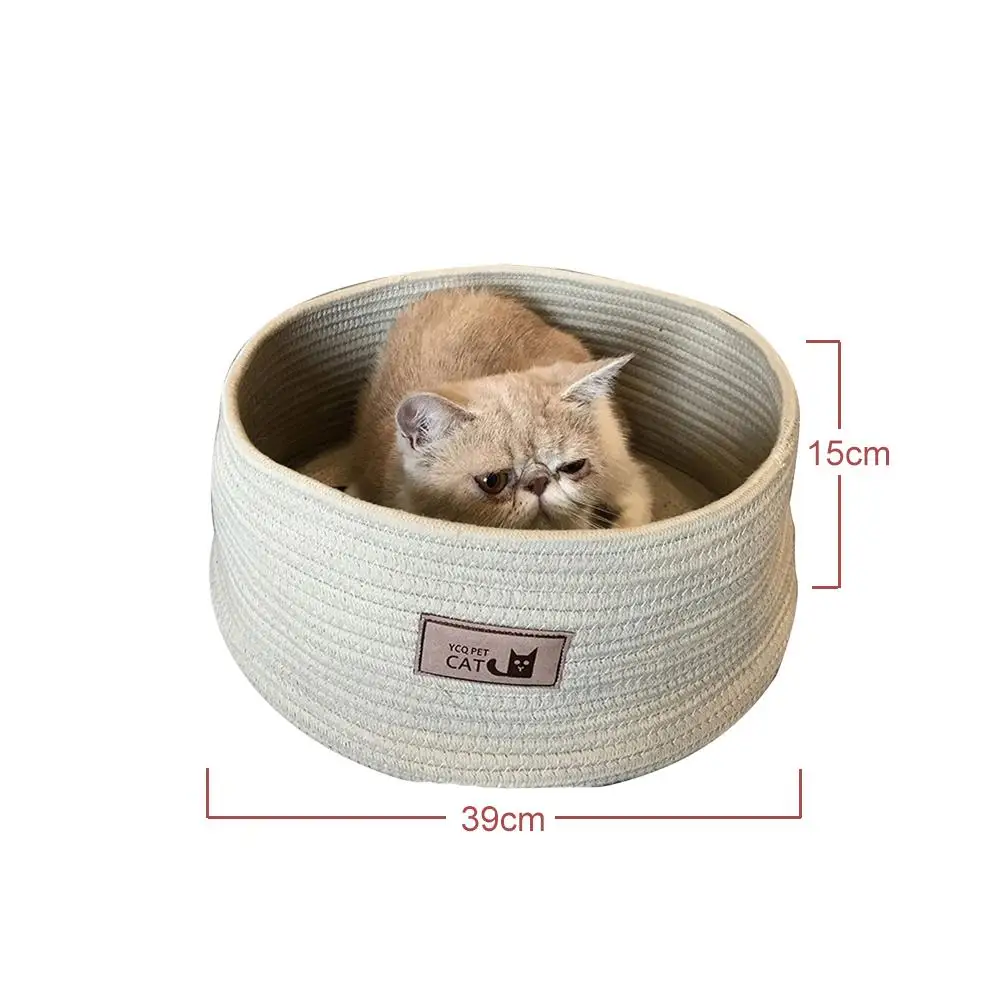 Pet Cat Bed Removable Washable Non-Stick Supplies Handmade Cotton Rope Litter Scratch Board For Four Seasons | Дом и сад