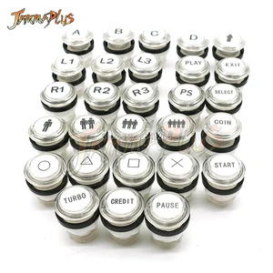 Играть в PS выберите монета 1 2 плеер старт 5V 12V 33 мм светодиодный светильник с подсветкой прозрачный кнопка с микровыключателем от аркадная игра сделай сам