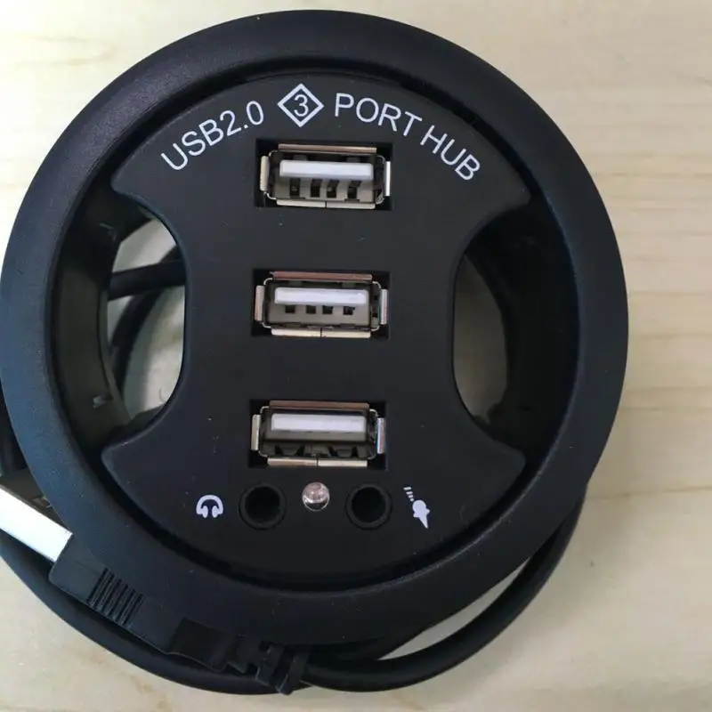 Офисный Компьютерный Настольный usb разветвитель с круглым отверстием 3