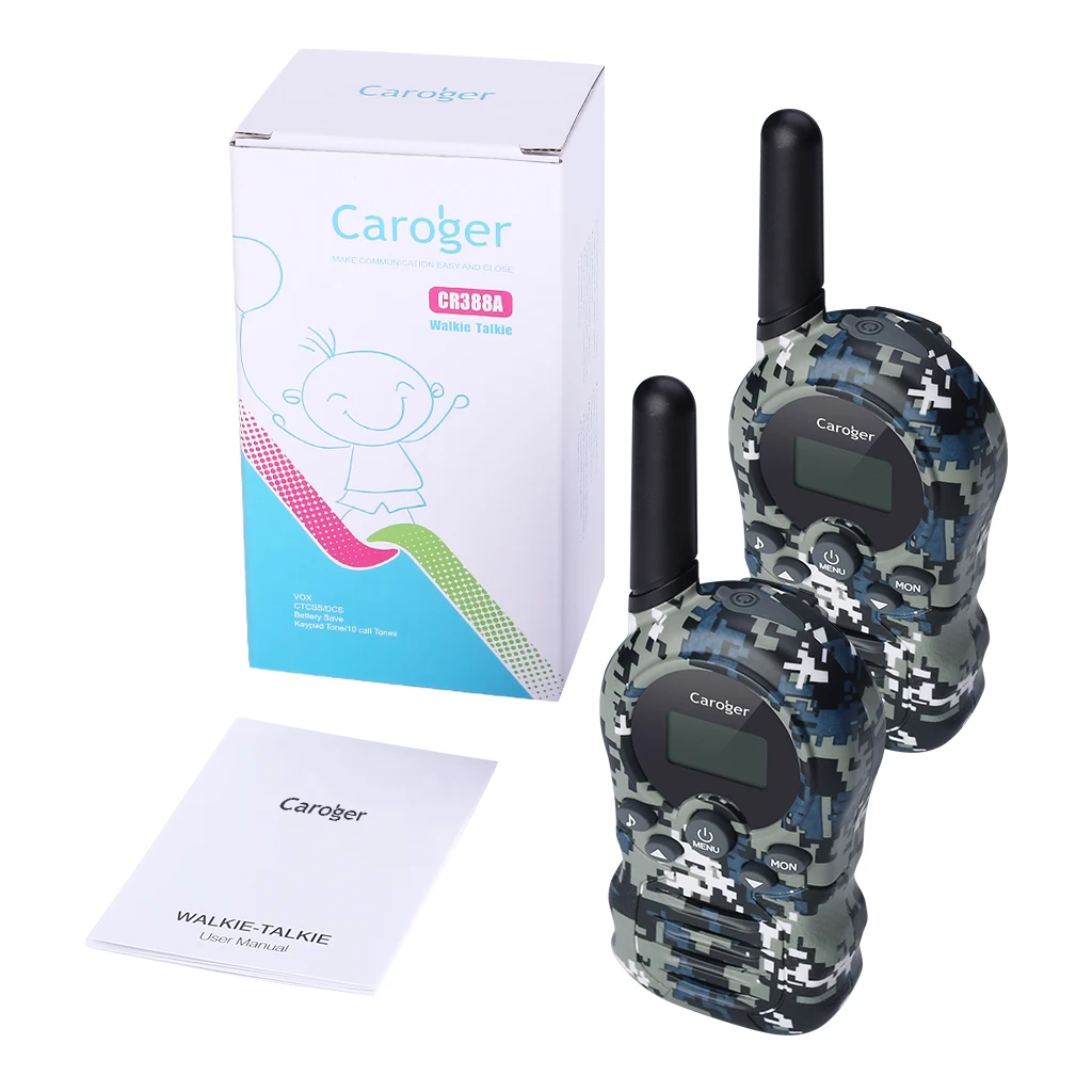 Caroger CR388A Walkie Talkies PMR446MHZ двухстороннее радио до 3300 метров 2 миль диапазон ручные