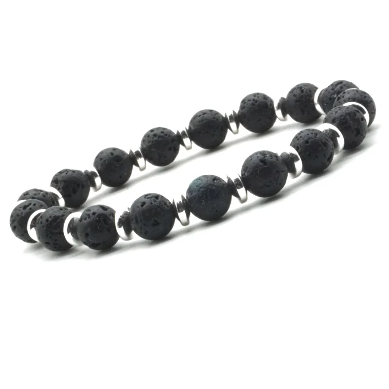 Black Hematite 8MM Lava Stone DIY Aromatherapy Essential Oil Diffuser Bracelet Men Women Jewelry Pulseras Mujer | Украшения и