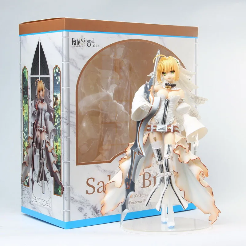 Экшн фигурки из аниме FGO Fate Grand Order Saber свадебное белое платье ПВХ героев игрушки