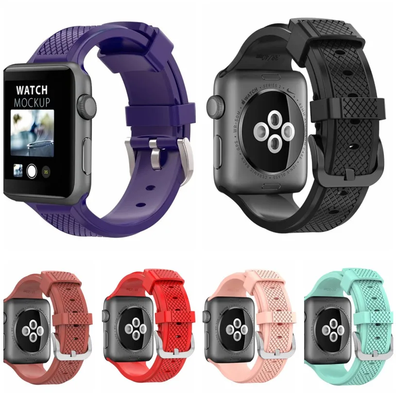 Мягкий силиконовый сменный спортивный ремешок для 38 мм Apple Watch Series 1 2 3 42 на