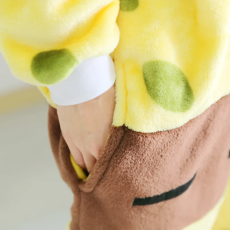 Dropshipping Adult Women Animal Pajamas SpongeBob Suit Flannel Warm Soft Sleepwear Overall Comfortable Cosplay Yellow |