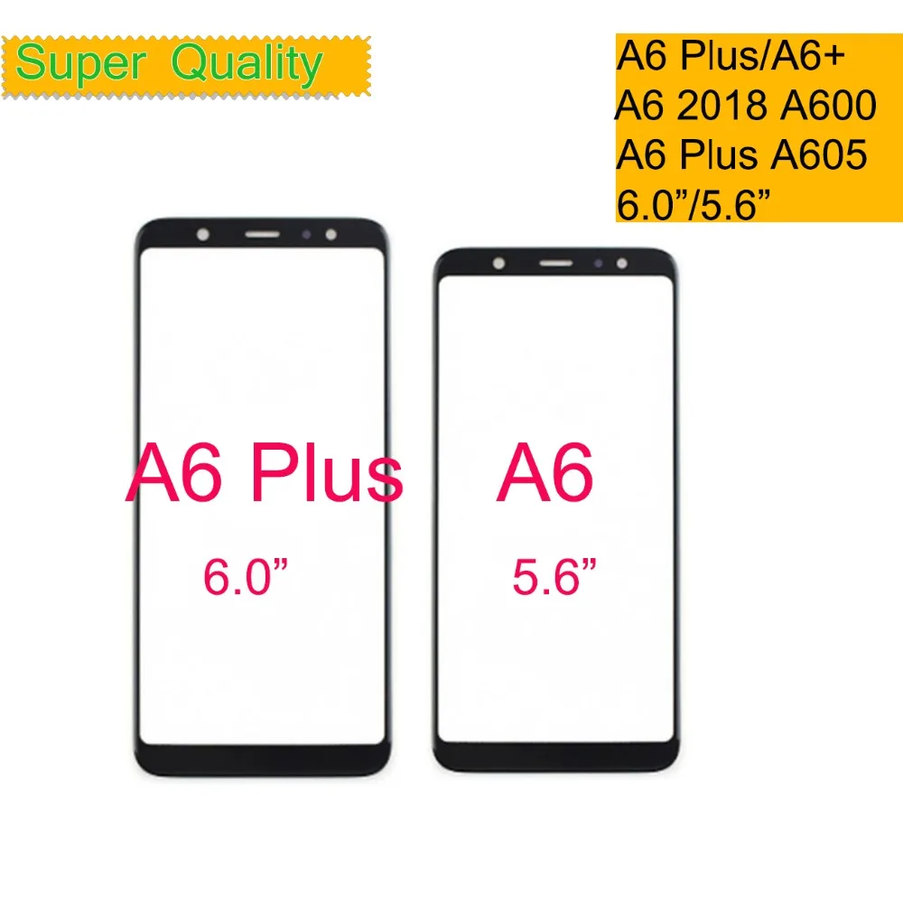 10 шт./лот для Samsung Galaxy A6 2018 A600 + Plus A605 A605F сенсорный экран передняя стеклянная панель