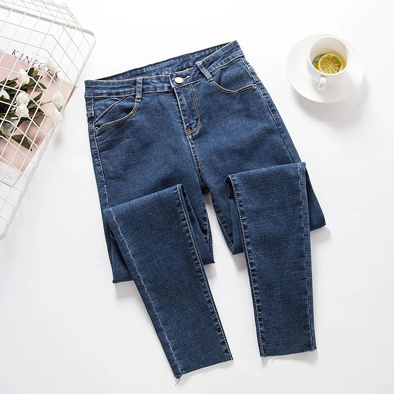 Ripped Skinny Jeans Woman High Waist 2019 Vintage Plus Size Blue Black Mom Stretch jeans Ladies pants Denim femme |