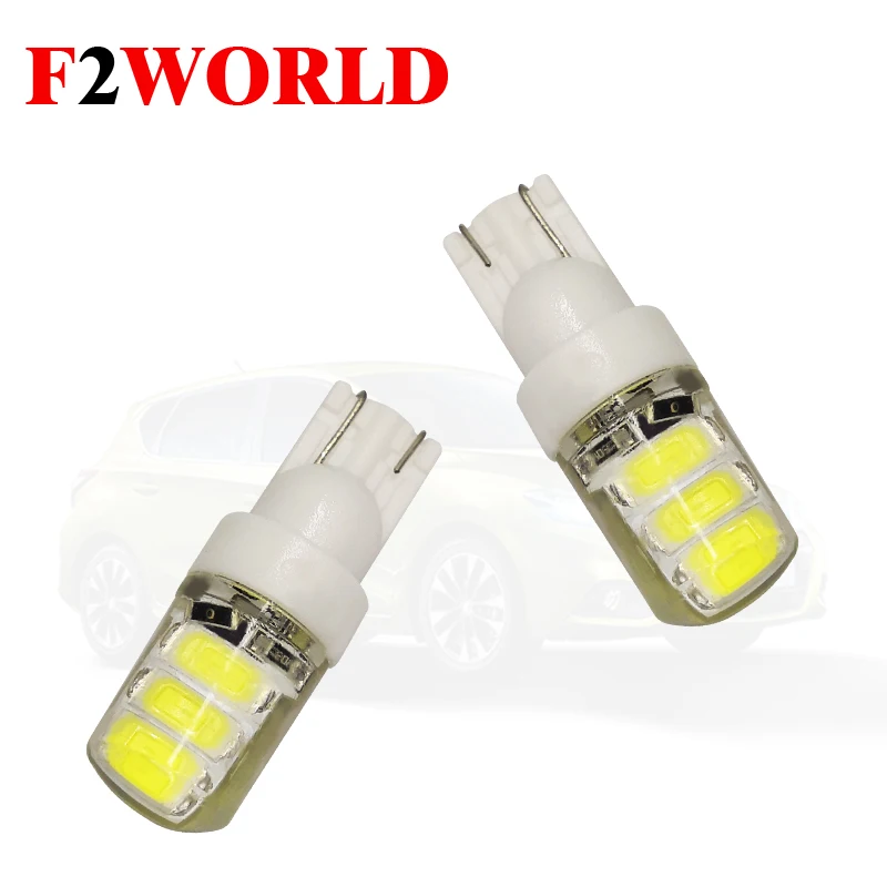 

4 шт. T10 светодиодные лампы W5W 5630 6Led Автомобильный светодиодный светильник с can-bus 6SMD 5730 t10 силиконовый w5w поворота светильник обратная Лицензи...