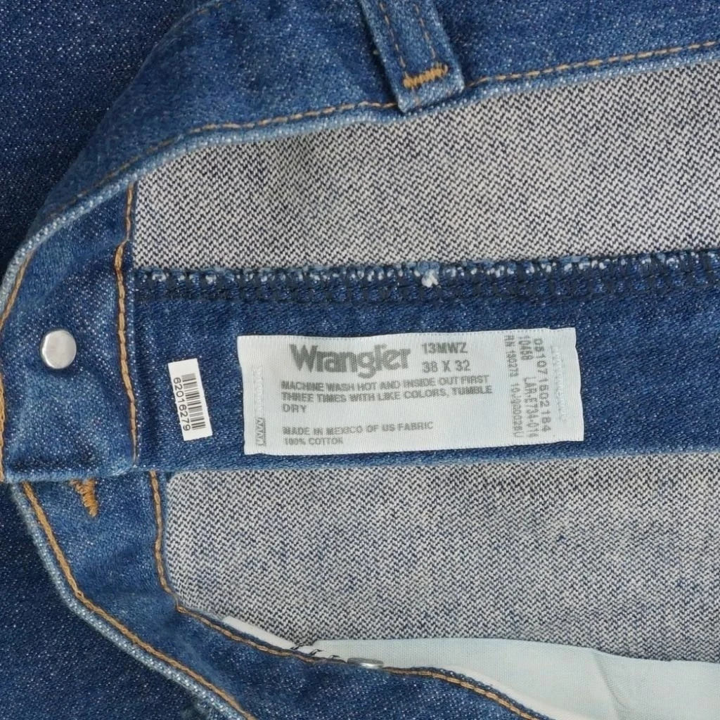 WRANGLER 13MWZ оригинальный Fit ковбой вырезать джинсы Drk мыть джинсовые мужские