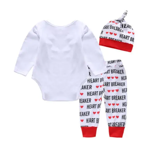 2019 My 1st Valentine's Day Clothes Set Newborn Baby Boy Girl Long Sleeve Tops Romper Legging Pant Children Casual Outfit | Детская