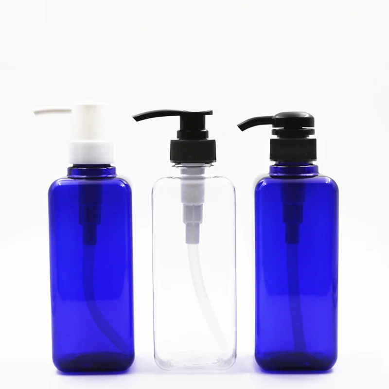 Square 16 Oz Plastic Bottles Shampoo Shower Gel Cosmetic Pet