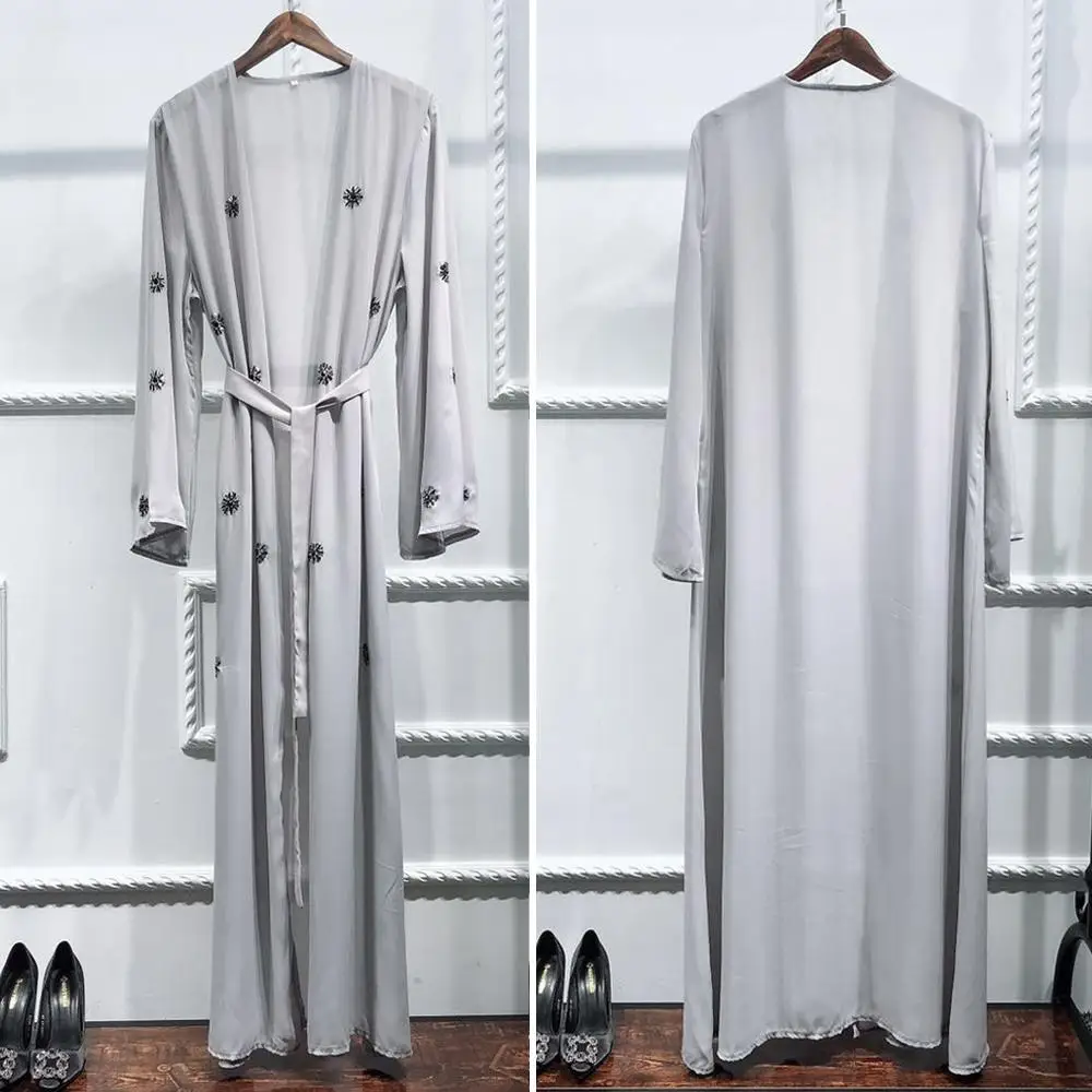 Мусульманский кардиган с вышивкой Абая длинное платье кимоно туника Jubah Katfan