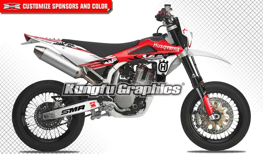 Набор наклеек KUNGFU GRAPHICS Dirt Bike Enduro автомобильные обертывания наклейки для Husqvarna SM SMR