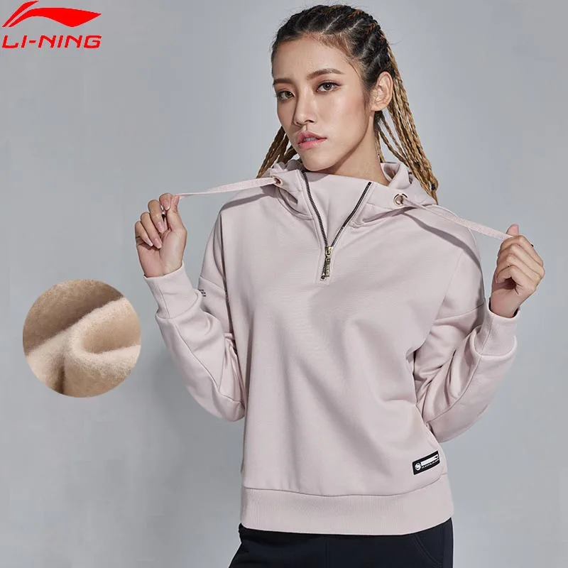 (Распродажа) Li-Ning Женская Толстовка BAD FIVE для баскетбола теплый флис 66% полиэстер