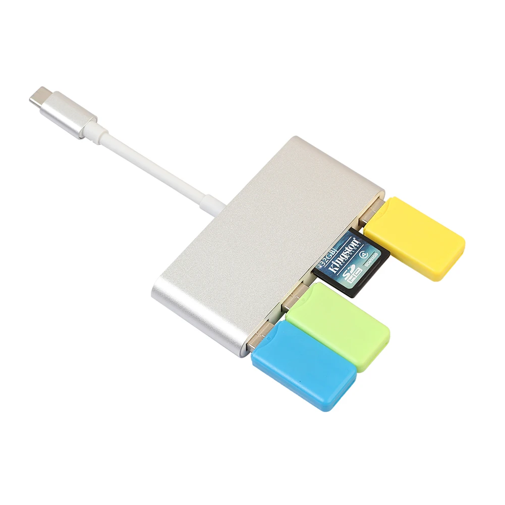 TYPE-C к USB3.0 многопортовый адаптер + SD/TF кардридер для Apple MacBook | Компьютеры и офис