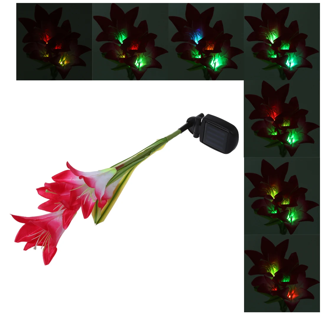Solar Power 4 LED Garden Light Yard Path Landscape Lily Flower Lamp | Лампы и освещение
